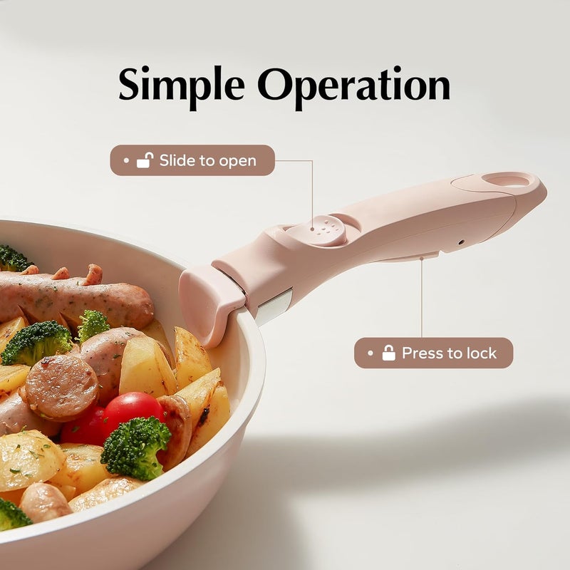 Redchef Removable Handle - Detachable Handle Cookware Replacement, Universal Cookware Handles, Ideal Replacement for All Cookware (Pink) - Image 2